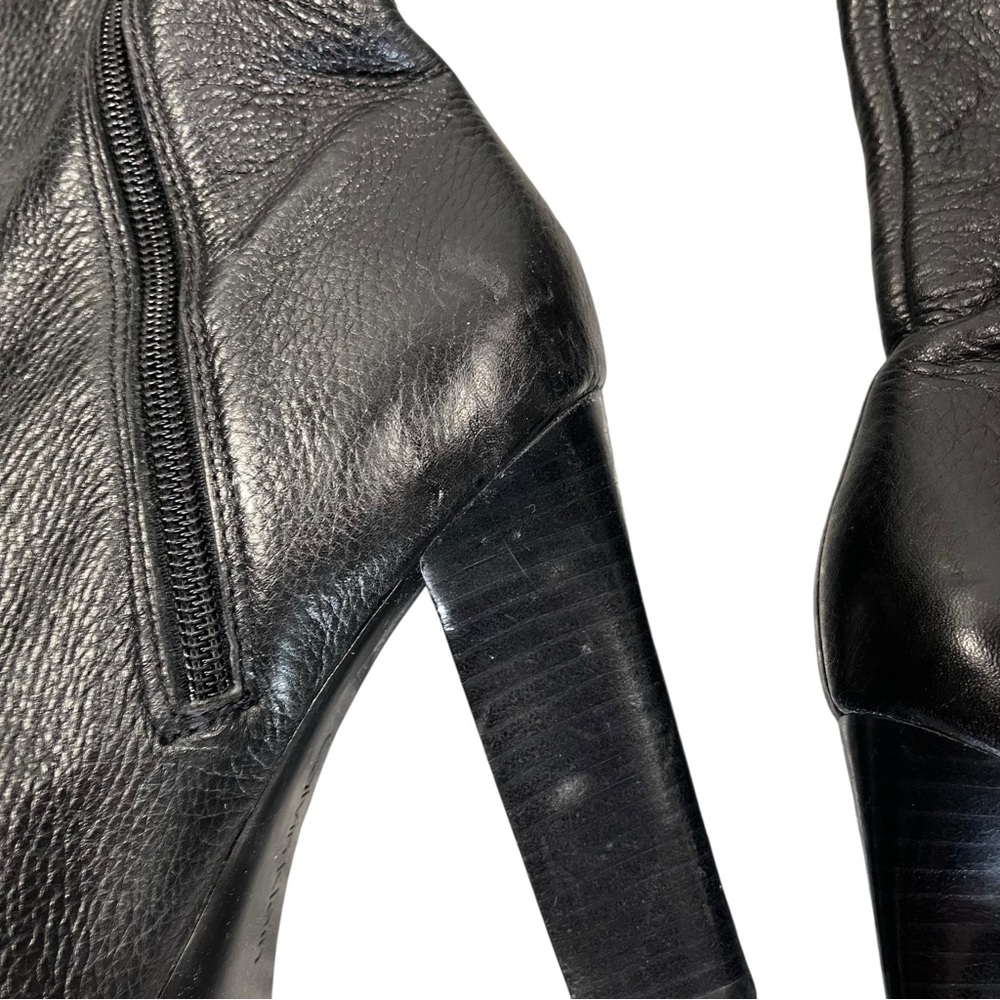 Calvin Klein Brynn Boots Thigh High Black Leather 7 OTK Designer - Picture 8 of 8